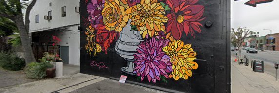 Floral mural by David Flores at 7315 Melrose Ave